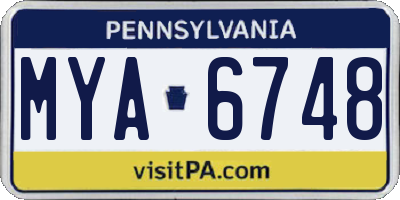 PA license plate MYA6748