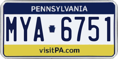 PA license plate MYA6751