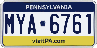 PA license plate MYA6761