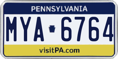 PA license plate MYA6764