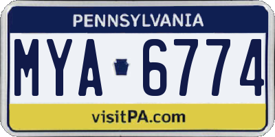 PA license plate MYA6774