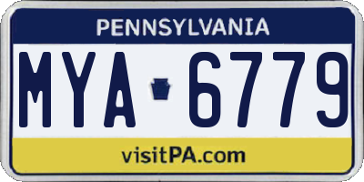 PA license plate MYA6779
