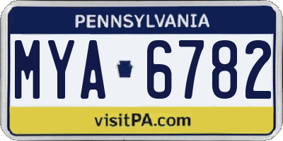 PA license plate MYA6782