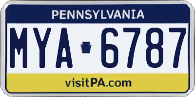 PA license plate MYA6787