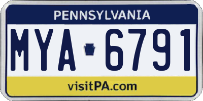 PA license plate MYA6791