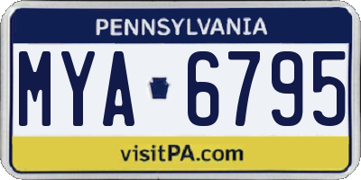 PA license plate MYA6795