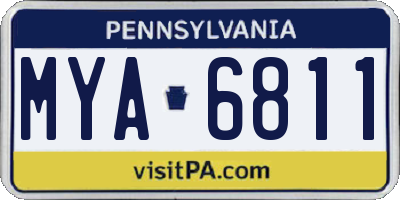 PA license plate MYA6811