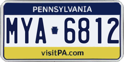 PA license plate MYA6812