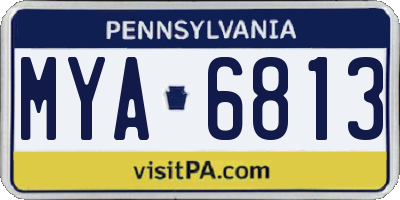 PA license plate MYA6813