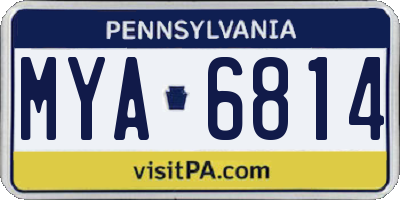 PA license plate MYA6814