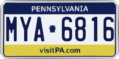 PA license plate MYA6816