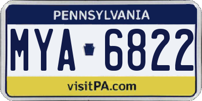 PA license plate MYA6822