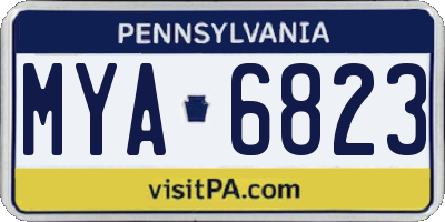 PA license plate MYA6823