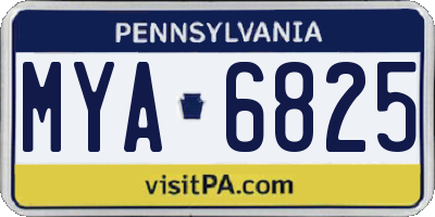 PA license plate MYA6825
