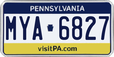 PA license plate MYA6827