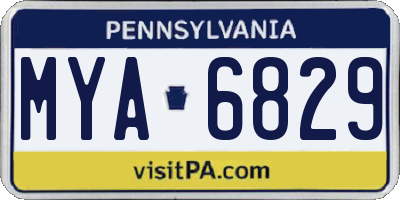PA license plate MYA6829