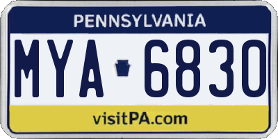 PA license plate MYA6830