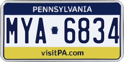 PA license plate MYA6834