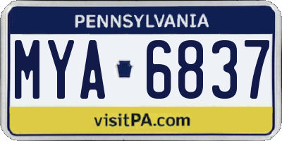 PA license plate MYA6837