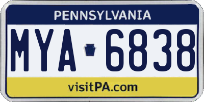 PA license plate MYA6838
