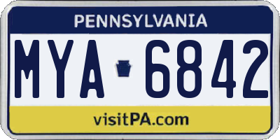PA license plate MYA6842