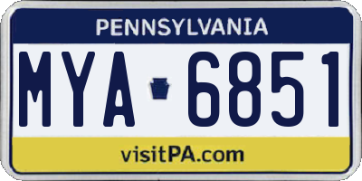 PA license plate MYA6851