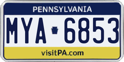 PA license plate MYA6853