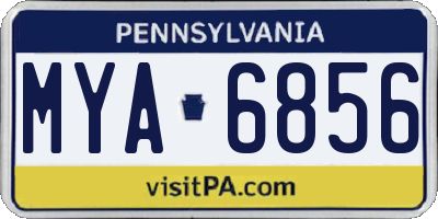 PA license plate MYA6856