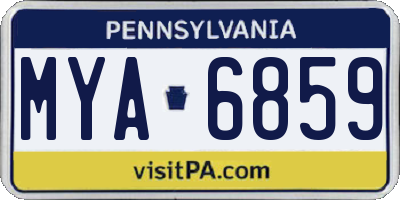 PA license plate MYA6859