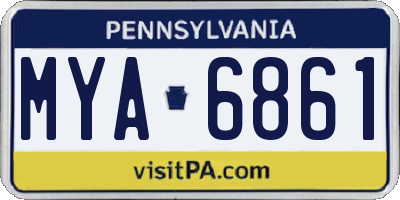 PA license plate MYA6861