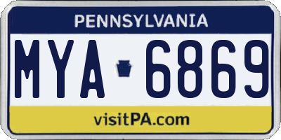 PA license plate MYA6869