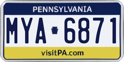 PA license plate MYA6871