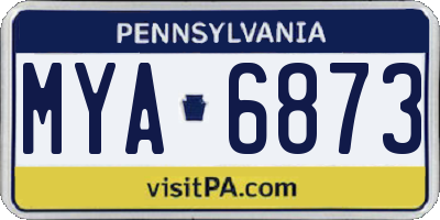 PA license plate MYA6873