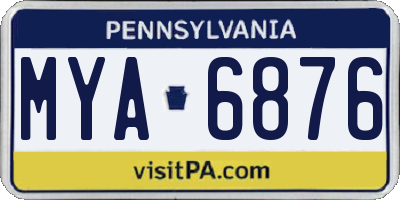 PA license plate MYA6876