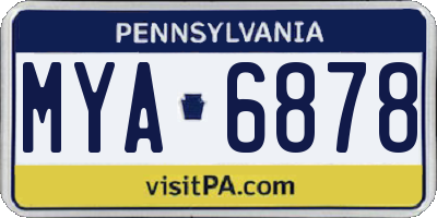 PA license plate MYA6878