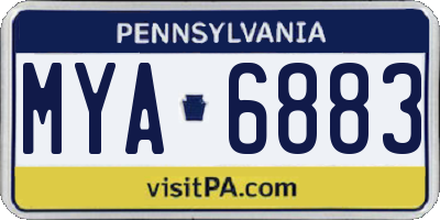 PA license plate MYA6883