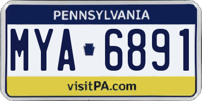 PA license plate MYA6891