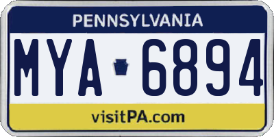 PA license plate MYA6894