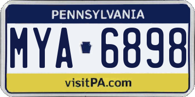 PA license plate MYA6898