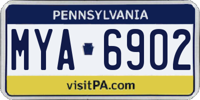 PA license plate MYA6902