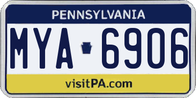 PA license plate MYA6906