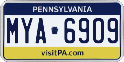 PA license plate MYA6909
