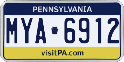 PA license plate MYA6912