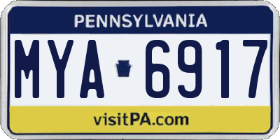 PA license plate MYA6917