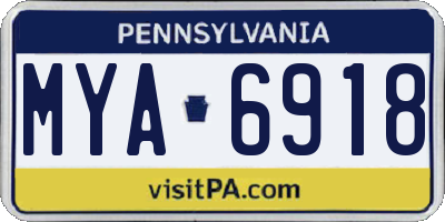 PA license plate MYA6918