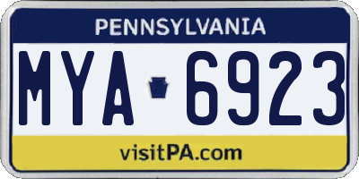 PA license plate MYA6923
