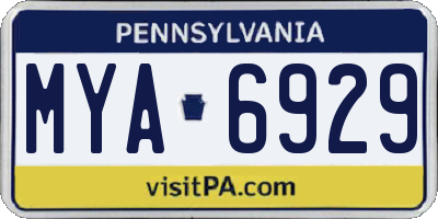 PA license plate MYA6929
