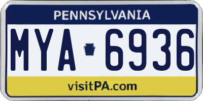 PA license plate MYA6936