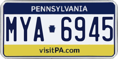 PA license plate MYA6945