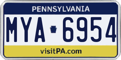 PA license plate MYA6954